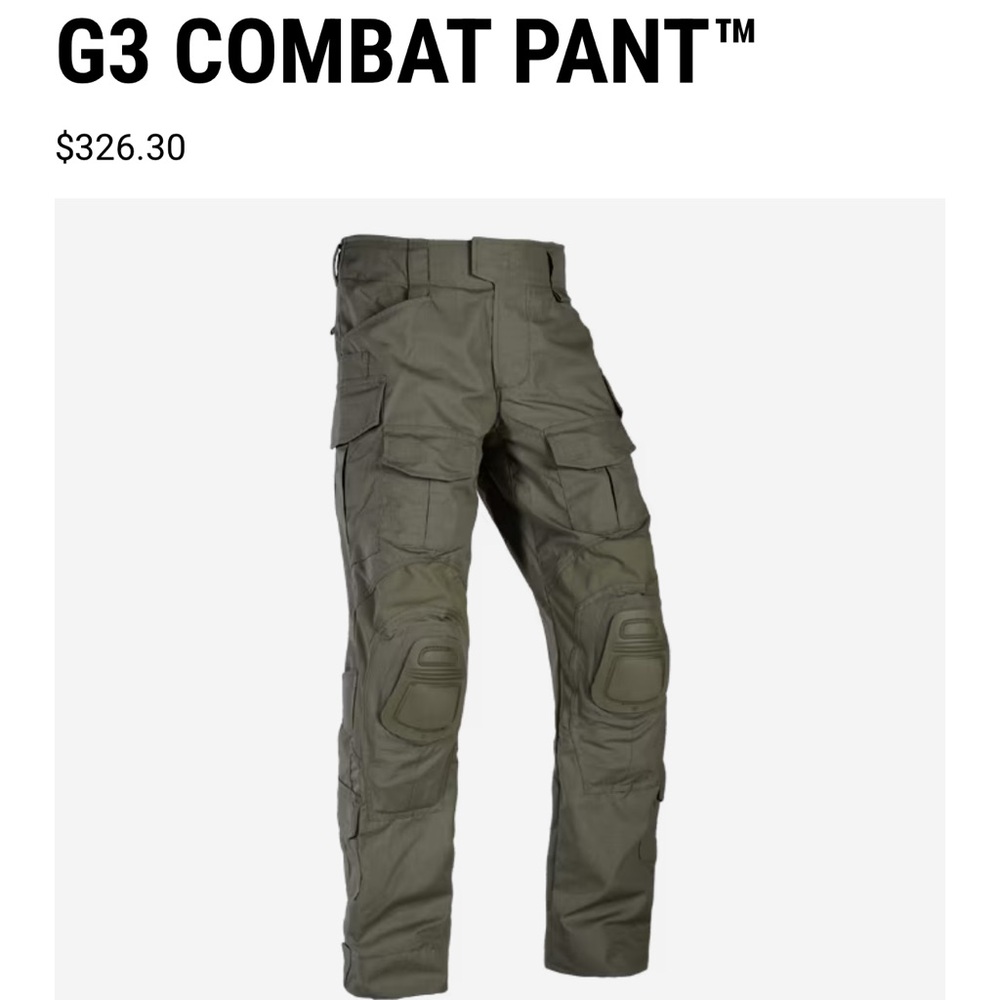 Crye Precision G3 Combat Pant - Olive/Ranger Green Like NEW